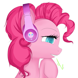 Size: 5800x5800 | Tagged: safe, artist:winterrrr, pinkie pie, earth pony, pony, absurd resolution, female, headphones, mare, pink coat, pink mane, solo