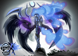 Size: 2080x1498 | Tagged: safe, artist:mauroz, nightmare moon, human, armor, ass, badass, humanized, moon, solo