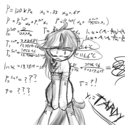 Size: 1000x1000 | Tagged: safe, artist:thattagen, twilight sparkle, clothes, math, science, sketch, socks, tardy, thermodynamics