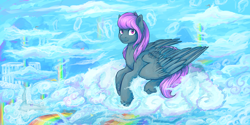 Size: 6000x3000 | Tagged: safe, artist:nightskrill, oc, oc only, pegasus, pony, cloud, cloudsdale, solo