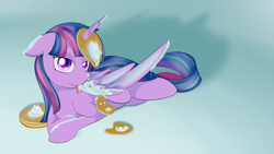 Size: 1024x576 | Tagged: safe, artist:dusthiel, twilight sparkle, twilight sparkle (alicorn), alicorn, pony, castle sweet castle, cute, female, food, horn impalement, i'm pancake, mare, pancakes, solo, twiabetes, whipped cream