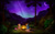 Size: 3466x2160 | Tagged: safe, artist:empalu, fluttershy, rainbow dash, pegasus, pony, campfire, castle, crescent moon, galaxy, milky way galaxy, moon, night, picnic, scenery, stars