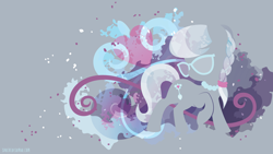 Size: 3840x2160 | Tagged: safe, artist:spacekitty, silver spoon, earth pony, pony, female, filly, minimalist, raised hoof, silhouette, solo, wallpaper