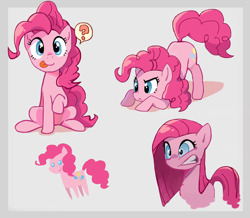 Size: 890x775 | Tagged: safe, artist:baekgup, artist:rirepink, edit, pinkie pie, earth pony, pony, facial expressions, female, mare, pinkamena diane pie, pointy ponies, question mark, sketch, solo, tongue out