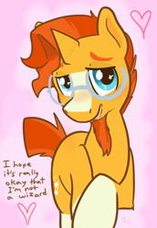 Size: 774x1122 | Tagged: safe, artist:mt, sunburst, the crystalling, looking at you, solo, stupid sexy sunburst, sunburst's glasses