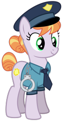 Size: 1280x2440 | Tagged: safe, artist:cheezedoodle96, copper top, pony, the gift of the maud pie, .svg available, clothes, cuffs, female, hand cuffs, mare, necktie, police pony, police uniform, shirt, simple background, solo, svg, transparent background, vector