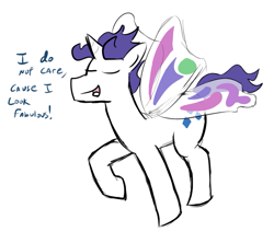 Size: 879x782 | Tagged: safe, artist:jargon scott, elusive, rarity, pony, unicorn, butterfly wings, rule 63, solo