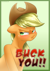 Size: 1024x1448 | Tagged: safe, artist:neoncel, applejack, earth pony, pony, angry, floppy ears, frown, nose wrinkle, solo