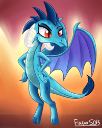 Size: 1024x1280 | Tagged: safe, artist:mlp-firefox5013, princess ember, dragon, gauntlet of fire, solo