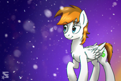 Size: 1440x960 | Tagged: safe, artist:starfall-spark, oc, oc only, pegasus, pony, requested art, snow, snowfall