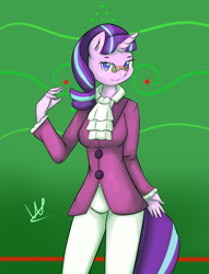 Size: 1937x2530 | Tagged: safe, artist:wolfy-pony, snowfall frost, starlight glimmer, anthro, a hearth's warming tail, solo