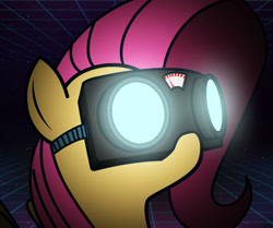 Size: 830x695 | Tagged: safe, artist:scriptkitty, edit, fluttershy, pegasus, pony, dr adorable, goggles, solo