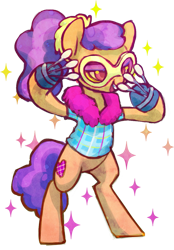 Size: 849x1222 | Tagged: safe, artist:dawnfire, plaid stripes, pony, the saddle row review, bipedal, clothes, colored pupils, glasses, open mouth, scene interpretation, simple background, solo, spoon, spoon clothes, transparent background