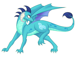 Size: 1000x750 | Tagged: safe, artist:dedonnerwolke, princess ember, rarity, dragon, gauntlet of fire, cutie mark, dragonified, simple background, solo, species swap, transparent background