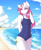 Size: 1280x1548 | Tagged: safe, artist:oloxbangxolo, oc, oc only, oc:lawyresearch, anthro, unicorn, anthro oc, beach, clothes, female, looking to side, looking to the left, mare, ocean, one-piece swimsuit, smiling, solo, swimsuit, water