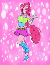 Size: 1275x1650 | Tagged: safe, artist:edoki, pinkie pie, anthro, unguligrade anthro, solo