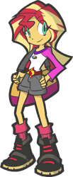 Size: 315x761 | Tagged: safe, artist:rvceric, sunset shimmer, equestria girls, legend of everfree, boots, clothes, cute, duffle bag, shimmerbetes, shorts, simple background, smiling, socks, solo, transparent background