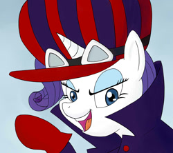 Size: 900x800 | Tagged: safe, artist:artattax, rarity, pony, unicorn, the cart before the ponies, dick dastardly, solo, wacky races