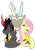 Size: 1024x1451 | Tagged: safe, artist:vchart920, discord, fluttershy, king sombra, draconequus, pegasus, pony, unicorn, bisexual, bust, curved horn, discoshy, eyes closed, female, fluttershy gets all the stallions, horn, hug, male, mare, one eye closed, open mouth, polyamory, shipping, simple background, smiling, sombra eyes, sombrashy, stallion, straight, transparent background, wink