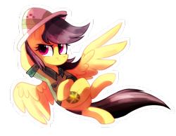 Size: 1024x796 | Tagged: safe, artist:mirtash, daring do, pegasus, pony, hat, rcf community, simple background, solo, spread wings, transparent background, wings