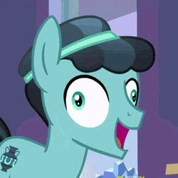 Size: 400x400 | Tagged: safe, screencap, thorax, changedling, changeling, crystal pony, season 6, the times they are a changeling, animated, crystal empire, crystal hoof, crystal hoof didn't listen, cute, derp, derp face, disguise, disguised changeling, exploitable meme, faic, gif, i didn't listen, image macro, laughing, meme, nervous, nervous laugh, open mouth, solo, sweat, wide eyes