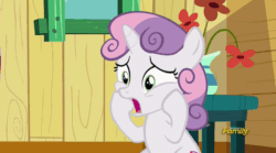 Size: 634x353 | Tagged: safe, screencap, sweetie belle, the fault in our cutie marks, animated, cute, cutie mark, diasweetes, discovery family logo, gif, loop, the cmc's cutie marks