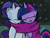 Size: 800x600 | Tagged: safe, artist:acharmingpony, rarity, twilight sparkle, pony, unicorn, clothes, drool, female, lesbian, rarilight, scarf, shared clothing, shared scarf, shipping, sleeping