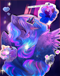 Size: 2096x2661 | Tagged: safe, artist:segraece, nightmare moon, princess celestia, princess luna, alicorn, pony, color porn, cute, floppy ears, forehead kiss, heart, lunabetes, royal sisters, s1 luna, solo focus