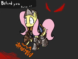 Size: 1024x768 | Tagged: safe, artist:acharmingpony, fluttershy, pegasus, pony, armor, crossover, dark souls, elite knight set, the chosen undead