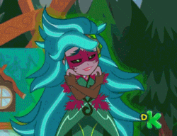 Size: 330x253 | Tagged: safe, edit, edited screencap, screencap, gaea everfree, gloriosa daisy, equestria girls, legend of everfree, animated, discovery kids, gaea everfree's great hugs, geode of empathy, geode of fauna, geode of shielding, geode of sugar bombs, geode of super speed, geode of super strength, geode of telekinesis, gif, magical geodes, reversed, solo, we will stand for everfree