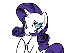 Size: 600x450 | Tagged: safe, artist:acharmingpony, rarity, pony, unicorn, moustache, simple background, solo, white background