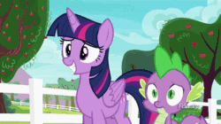 Size: 710x398 | Tagged: safe, screencap, spike, twilight sparkle, twilight sparkle (alicorn), alicorn, dragon, pony, ppov, animated, blinking, cute, discovery family logo, frown, gif, glare, grin, levitation, magic, quill, scroll, smiling, squee, telekinesis, twiabetes, unamused, wide eyes