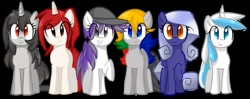 Size: 1024x405 | Tagged: dead source, safe, artist:marytheechidna, oc, oc only, earth pony, pegasus, pony, unicorn, console ponies, famicom, female, gamecube, looking at you, mare, nintendo, nintendo 64, nintendo entertainment system, simple background, super nintendo, video game, wii