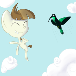 Size: 3900x3900 | Tagged: safe, artist:cosmonaut, derpibooru import, featherweight, pegasus, pony, colt, flying