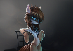 Size: 1336x931 | Tagged: safe, artist:ramiras, oc, oc only, earth pony, pony, semi-anthro, armpits, bipedal, bipedal leaning, leaning, looking at you, solo