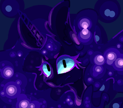 Size: 1037x916 | Tagged: safe, artist:rinioshi, nightmare moon, alicorn, pony, bust, impossibly large ears, looking at you, portrait, solo