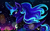 Size: 4000x2500 | Tagged: safe, artist:das_leben, princess luna, alicorn, pony, grin, magic, smiling, snow, snowfall, solo