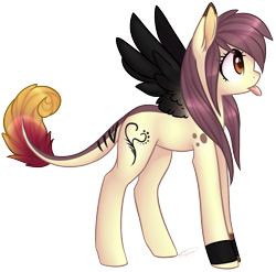 Size: 1325x1308 | Tagged: safe, artist:doekitty, oc, oc only, oc:denine, pegasus, pony, female, mare, solo, tongue out