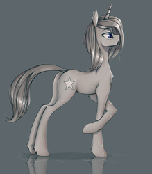 Size: 1271x1451 | Tagged: safe, artist:madhotaru, oc, oc only, pony, unicorn, female, mare, raised hoof, simple background, solo