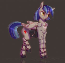 Size: 1432x1404 | Tagged: safe, artist:madhotaru, oc, oc only, pegasus, pony, clothes, female, hooves, mare, medic, medical saddlebag, saddle bag, smiling, solo, wings