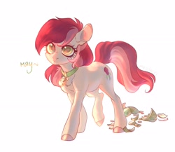 Size: 2485x2160 | Tagged: safe, artist:myscherry, roseluck, behaving like a cat, broken vase, collar, cute, meow, pet tag, pony pet, russian, translated in the description