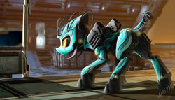 Size: 1944x1111 | Tagged: safe, artist:zigword, pony, crossover, plot, ponified, science fiction, solo, warframe, zanuka