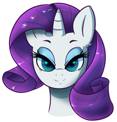 Size: 1070x1115 | Tagged: safe, artist:hearlesssoul, rarity, pony, unicorn, bust, looking at you, portrait, simple background, smiling, solo, transparent background