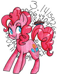 Size: 1471x1891 | Tagged: safe, artist:sunnyhoneybone, pinkie pie, earth pony, pony, food, pi, pi day, pie, simple background, smiling, solo, transparent background