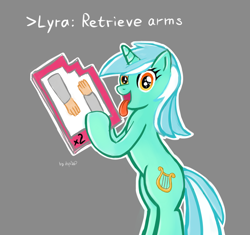 Size: 2688x2524 | Tagged: safe, artist:dsp2003, lyra heartstrings, unicorn, 2013, crossover, fake arms, female, homestuck, hoof hold, mare, sketch, solo, tongue out, xk-class end-of-the-world scenario