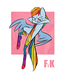 Size: 3480x4000 | Tagged: safe, artist:fluttershythekind, rainbow dash, pegasus, pony, clothes, flying, frown, frustrated, gritted teeth, rainbow socks, simple background, socks, solo, striped socks