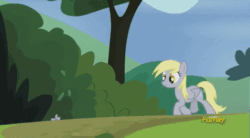 Size: 615x340 | Tagged: safe, edit, edited screencap, screencap, derpy hooves, pinkie pie, pegasus, pony, rock solid friendship, animated, discovery family logo, female, gif, mare, pizza box