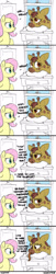 Size: 693x3417 | Tagged: safe, artist:selenophile, clementine, fluttershy, giraffe, pegasus, pony, fluttershy leans in, comic, dialogue, funny, giraffes doing giraffe things, lidded eyes, lisp, long tongue, looking at each other, surprised, text, the truth, tongue out