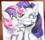 Size: 2580x2340 | Tagged: safe, artist:shamy-crist, rarity, sweetie belle, pony, unicorn, forever filly, high res, messy, photo, sisters, smiling