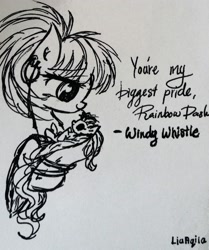 Size: 1899x2269 | Tagged: safe, artist:liaaqila, rainbow dash, windy whistles, pegasus, pony, baby, baby pony, cute, dashabetes, female, filly, foal, mare, monochrome, mother and child, mother and daughter, parent and child, tiny ponies, traditional art, wip